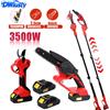 DWiusty 4 IN 1 Sega a Catena Telescopica, Forbici Elettriche 3500W, Sega per Rami Alti Senza Fili, Attrezzo da Giardinaggio per Batterie Makita