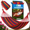 NONE Amaca Singola Rossa in Cotone Poliestere 200x80 cm, Sedia a Dondolo da Giardino, Letto Sospeso per Esterni, Campeggio, Cortile, Patio, Balcone, Terrazza, Lavabile in Lavatrice, Portatile, per Adulti,