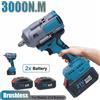Avehrit Avvitatore a impulsi a batteria da 3000 Nm, 1/2 pollice, velocità regolabile, compatibile con avvitatore a batteria Makita 18/21V senza spazzole, elevata coppia, elevata efficienza, utensile elettrico