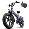 URLIFE Bicicletta Elettrica Pieghevole URLIFE T5 per Adulti, Ruote Fat da 20 Pollici, E-Bike da Pendolare con Batteria Rimovibile, Autonomia 80KM, Sospensione Completa e Display LED