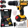 NONE Kit Trapano Avvitatore a Batteria con 2 Batterie al Litio, Set Trapano Elettrico Domestico con Valigetta e Accessori Completi