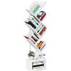 Coleshome Libreria a forma di albero Coleshome, libreria autoportante con 6 ripiani, libreria in legno adatta per soggiorni e camere da letto, colore bianco.