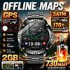 GUHUAVMI Smartwatch da Uomo con GPS, Orologio di Alta Gamma, Impermeabile per Nuoto, Smartwatch Sportivo con Sensore a Sei Assi, Memoria Integrata e Mappa GPS