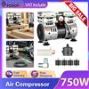 NONE Compressore d'aria senza olio Podofo 750W, flusso d'aria 60L/min, pressione 0,7Mpa, con condensatore, silenziatore in plastica, raccordo a gomito placcato oro, cuscinetti ammortizzanti per fabbriche,