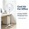 NONE Ventilatore a Colonna Gadip GORO 40cm 3 Pale 45W Oscillante Altezza Regolabile Ventilatore da Terra 3 Velocità di Controllo Ventilatore Elettrico con Base a Ragnatela
