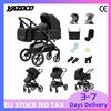 NONE Passeggino combinato 3-in-1 completo con navicella, seggiolino sportivo e seggiolino auto per neonati. Costruito con pneumatici in gomma resistente, include anche una borsa per il cambio e una