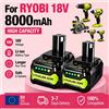 Batteria di Ricambio agli Ioni di Litio 18V 8.0Ah a Ricarica Rapida, Compatibile con RYOBI P108, P203, P204, P210, RB18L50, RB18L20 per Avvitatori Elettrici