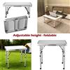 NONE Tavolo da Campeggio Pieghevole, Tavolo da Picnic Portatile con 2 Altezze Regolabili (20/56 cm), per Giardino, Cucina, Lavoro - Uso Interno ed Esterno