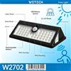 NONE W2702 Lampada Solare da Parete per Esterni 52 LED con Sensore di Movimento PIR, Pannello Solare 5.5V 0.8W, Batteria 2400mAh 18650, Accensione dal Crepuscolo all'Alba, Impermeabile, Luce di Sicurezza