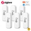 coolo Sensore di temperatura e umidità Tuya Zigbee, alimentato a batteria, termometro con controllo remoto tramite APP, compatibile con Alexa, Google e Yandex per il controllo vocale.