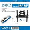 NONE Supporto da Parete per TV WETECH W5515 a Movimento Completo, Adatto per TV da 26-55 Pollici, Carico Massimo 25kg ±15 ° Supporto Inclinabile per TV con Livella a Bolla, Compatibile con Diverse Misure