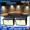 newstyle Luci Solari da Esterno 158LED con Sensore di Movimento, 3 Modalità di Illuminazione, Impermeabili IP65, Luci a Clip per Recinzioni, Batteria Ricaricabile da 1200mAh, Illuminazione a Risparmio