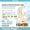 NONE Lampada da Tavolo LED Ricaricabile USB-C con Texture Cristallina, 3 Forme (Ovale, Luna, Stella), 3 Modalità di Colore, 3W 400mAh, Lampada Decorativa da Comodino per Camera da Letto, Scrivania, Regalo