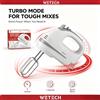 NONE WETECH W6315 Mixer Elettrico a Mano 200W, 5 Velocità, Funzione Turbo, Frusta in Acciaio Inox, Ganci per Impastare, AC 220-240V, Sbattitore per Uova e Mixer per Pasticceria