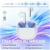 NONE WETECH WP430 Auricolari True Wireless Semi In-Ear Bluetooth 5.4, 6 Ore di Autonomia, Microfono per Chiamate HD, Ricarica Type-C, Cavità Interna Trasparente, Auricolari Bluetooth Sportivi