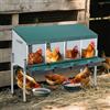 NONE Nido per Galline, 4-3 Scomparti, Cassetta Metallica per Deposizione Uova con Raccolta Uova Estraibile, Uova Finte, Copertura per Esterni (Pollaio/Recinto per Polli), Colore: Verde, Accessori di