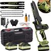 Rinoxar Mini motosega a batteria da 8 pollici, motore brushless 1800 W, 2 batterie da 18 V 5200 mAh, lubrificazione automatica, tensione senza attrezzi, 2 catene, leggera e sicura per giardino e taglio legno