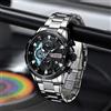 CURREN 8402 Orologio da Polso Creativo e Alla Moda per Uomo, Casual Business, in Acciaio Inossidabile con Quadrante Luminoso e Cronografo