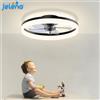 Jelena Ventilatore da soffitto Jelena con lampada, design ad anello moderno, silenzioso, LED dimmerabile, con telecomando e motore reversibile per camera da letto, studio, sala da pranzo