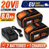 RYOBI Batteria di ricambio agli ioni di litio da 20V 8.0Ah compatibile con Worx WA3551 WA3553 WA3572 WX390 WX176 WX166.4 WX372.1 WX800 WX678 WX550 WX532 WG894E WG629E WG329E, batteria ricaricabile per