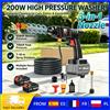 ELOOLE Idropulitrice Portatile Senza Fili da 200W, 50 BAR (70 BAR di Picco) con Batteria al Litio da 21V, Tubo da 5m Incluso, Portata 7-10m, Autoadescante per Pulizia Auto/Casa/Animali Domestici
