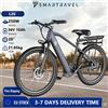 SMARTRAVEL 26'' Bicicletta Elettrica con Porta per Adulti L26, Batteria 36V 10Ah, 250W, 7 Velocità, Schermo LCD, Acceleratore Sottile, 25 km/h, 25-40km, Freni Meccanici, Telaio in Acciaio, Luce LED, City E-Bike