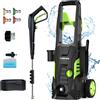 NONE Idropulitrice Elettrica Patbrela 1800W, Pistola per Lavaggio Auto, 5000PSI Max 3.0 GPM con 4 Ugelli, Macchina Portatile per Pulizia ad Alta Pressione con Cavo da 25FT, Tubo da 23FT, per Auto,