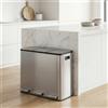 SONGMICS Pattumiera Cucina, 3 x 18 L, Acciaio Inox, 3 Scomparti, Coperchio