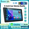 Podofo Autoradio Android a Doppio Din da 9 Pollici con Carplay Wireless, Android Auto, 2+64G, WIFI, Mirror Link, Schermo Touch HD 1080P, Lettore Multimediale Android, GPS, BT, Radio FM/RDS, Doppia