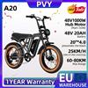 PVY A20 Bicicletta Elettrica per Adulti, Motore da 1000W, 31 Miglia all'Ora, Batteria Rimovibile da 48V, Bicicletta Elettrica Pieghevole da 20 Pollici, Autonomia Massima di 32 Miglia, Garanzia di 1