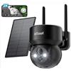 ieGeek Telecamera di Sorveglianza Esterna Wireless a Energia Solare 2K/3MP, PTZ 355 ° Batteria da 5200 mAh, sistema di videosorveglianza Wi-Fi (2.4 GHz)