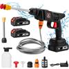 GECOFEER Idropulitrice a batteria da 200W 50Bar, pistola a spruzzo ad alta pressione per lavaggio auto, macchina per la pulizia del giardino, utensile elettrico compatibile con batteria Makita 18V
