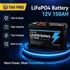 Batteria ricaricabile agli ioni di litio LiFePO4 da 12V 150Ah, adatta per illuminazione esterna, luci da campeggio, sistemi di energia solare ed eolica, piccoli UPS di alimentazione di emergenza.
