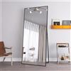 Anajqaqia Specchio a Figura Intera HD 180 X 80 cm, Grande Specchio con Supporto, Vetro Temperato e Cornice in Metallo, Autoportante o da Parete