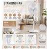 NONE Ventilatore a piantana da 16" 45W con 3 velocità regolabili, 90° ° Ventilatore Oscillante e Regolabile in Altezza per Camera da Letto, Soggiorno e Ufficio