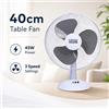 NONE Ventilatore da Tavolo COVERI 40cm, 45W, 3 Velocità, Pale in Plastica, Ventilatore Classico per Casa e Ufficio