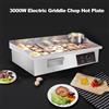 NONE Piastra Elettrica da Banco 3000W con Cassetto, Griglia Piatta in Acciaio Inox, Macchina per Barbecue e Cottura all'Aperto
