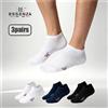 ESSENZA 3 Paia Calzini corti unisex, polsino elastico confortevole, a tinta unita，resistenti all'usura, perfetti per sport, camminate e uso quotidiano, calzini casual comodi per uomo e donna ES3805