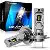 NOVSIGHT Lampadine per fari auto NOVSIGHT H7 Plug and Play, lampadina per fari 1:1 Mini LED 12V 6500K bianco brillante, design senza ventola, luci per auto H7
