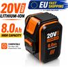 Makita Batteria di ricambio agli ioni di litio da 8000mAh 8.0Ah 20V compatibile con gli utensili cordless Worx WX390 WX176 WX166.4 WX372.1 WX800 WX678 WX550 WX532 WG894E WG629E WG329E, batteria ricaricabile