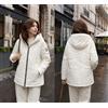 NONE Giacca trapuntata casual da donna con cappuccio - Elegante cappotto imbottito leggero con zip intera, capospalla autunno inverno