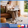 zollor Scrivania per Laptop Regolabile con Ruote, Scrivania Mobile Inclinabile in Altezza e Angolazione con Bordo Antiscivolo e Angoli Arrotondati, Carrello per Computer per Letto, Divano e Ufficio