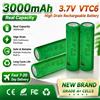 Batteria al litio VTC6 3.7V 3000mAh 18650 originale al 100% nuova, a ricarica rapida, adatta per luci LED, torce tattiche, luci da campeggio.