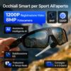 GUHUAVMI 2026 Occhiali con Fotocamera AI 8MP, Registrazione Video 1200P, Trasferimento WiFi, Doppia Stabilizzazione, Riconoscimento AI, Traduzione, Controllo Vocale, per Ciclismo e Viaggi