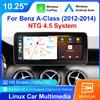 NONE Schermo Touch Multimediale Wireless Carplay Linux da 10.25'' 1920*720P per Mercedes Benz Classe A, G, GLA, CLA W176 C177 X156 W463 NTG 4.5, Radio e GPS per Auto