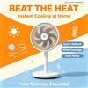 NONE Ventilatore da tavolo regolabile 2-in-1, ventilatore da pavimento oscillante a 7 pale con 3 impostazioni di velocità per casa, camera da letto, ufficio