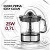 NONE WETECH W6302 Spremiagrumi Elettrico 25W con Base in Acciaio Inox, Capacità 0,7L, Senza BPA, per Arance e Limoni, Avvio Automatico, Rotazione Bidirezionale, AC 220-240V, Spremiagrumi Domestico