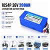 Batteria al Litio 10S4P 36V, Pacco Batterie 18650 36V 200Ah per Scooter Elettrico, Batteria ad Alta Capacità per E-Scooter