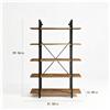 NONE Libreria Industriale a 5 Ripiani con Struttura in Legno e Metallo, Scaffale Multiuso per Esposizione e Organizzazione, Ideale per Soggiorno, Camera da Letto, Studio e Ufficio