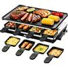 NONE Griglia da Tavolo Raclette 2-IN-1 1200W, Griglia Elettrica per Barbecue da Interno, Controllo della Temperatura a 5 Livelli, Piastra Antiaderente Lavabile in Lavastoviglie, Ideale per Barbecue in